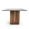 Solvang - Contemporary - Grey Glass + Walnut Rectangular Dining Table / VGBB-MI1312