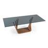 Solvang - Contemporary - Grey Glass + Walnut Rectangular Dining Table / VGBB-MI1312