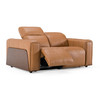 Sandstone - Modern Brown Leather Sofa Set w/ Electric Recliners / VGKV-KM.6120-SET-BRN