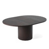 Miami - Modern Brown Round Dining Table with Extension / VGME121255-DT-BRN