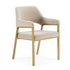 George - Modern Beige Fabric + Antique Brass Dining Chair / VGGA-GA-6218CH-1-BGE