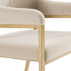 George - Modern Beige Fabric + Antique Brass Dining Chair / VGGA-GA-6218CH-1-BGE