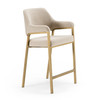 George - Modern Beige Fabric + Antique Brass Counter Chair / VGGA-GA-6218CH-C-BGE