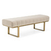 Robles - Modern Beige Fabric + Antique Brass Dining Bench / VGGA-GA-8687BE-BGE