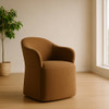 Timothy - Modern Brown Fabric Dining Chair w/ Castor Wheels / VGKK-KF.Y2151-BRN