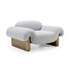 Imagine - Contemporary Grey Fabric + Antique Brass Accent Chair / VGFA-CE2014
