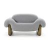 Imagine - Contemporary Grey Fabric + Antique Brass Accent Chair / VGFA-CE2014