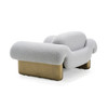 Imagine - Contemporary Grey Fabric + Antique Brass Accent Chair / VGFA-CE2014