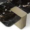 Quest - Modern Black Rose Marble + Antique Brass Coffee Table / VGFA-CT2018