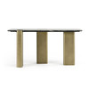 Quest - Modern Black Rose Marble + Antique Brass Console Table / VGFA-DT2205