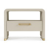 Florence - Modern Beige Leatherette + Gold Nightstand / VGVC-N2410