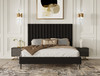Hemlock Howard- Modern Dark Grey Velvet and Shagreen Grey EK Bedroom Set / VGKKB606-GRY-H-SET-EK