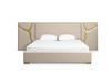 Aspen - Glam Beige Bonded Leather & Gold EK Bed / VGVC-BD1801-BG-BED-EK