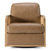 Danson - Modern Tan Leather + Wicker Swivel Accent Chair / VGKK-KF.A2090-SAND