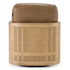Danson - Modern Tan Leather + Wicker Swivel Accent Chair / VGKK-KF.A2090-SAND