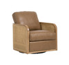 Danson - Modern Tan Leather + Wicker Swivel Accent Chair / VGKK-KF.A2090-SAND