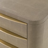 Lois - Modern Beige Shagreen + Brass Nightstand / VGVC-N2408