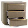 Lois - Modern Beige Shagreen + Brass Nightstand / VGVC-N2408