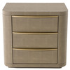 Lois - Modern Beige Shagreen + Brass Nightstand / VGVC-N2408