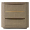 Lois - Modern Beige Shagreen + Brass Nightstand / VGVC-N2408