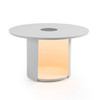 Onza - Outdoor White Medium End Table w/ Solar Light / VGVK-CT009-M-SL-WHT