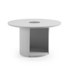 Onza - Outdoor White Medium End Table w/ Solar Light / VGVK-CT009-M-SL-WHT