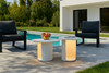 Onza - Outdoor White Medium End Table w/ Solar Light / VGVK-CT009-M-SL-WHT