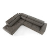 Viola - Italian Contemporary Grey Leather Left Facing Sectional Sofa / VGDTVIOLA-KIM-FUME-LAF-SECT