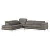 Viola - Italian Contemporary Grey Leather Left Facing Sectional Sofa / VGDTVIOLA-KIM-FUME-LAF-SECT