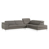 Viola - Italian Contemporary Grey Leather Right Facing Sectional Sofa / VGDTVIOLA-KIM-FUME-RAF-SECT