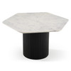 Rivas - Modern White Marble + Black Hex Dining Table / VGNR-NI90201