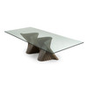 Byer - Modern Glass + Grey Ash Dining Table / VGCS-DT-21004-GRY
