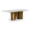 Reynold - Glam Faux Marble + Gold Stainless Steel 94-Inch Dining Table / VGGM-M-DT-1768C