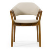 Ocasio - Mid-Century Modern Cream Vegan Leather + Walnut Dining Chair / VGCS-ACH-17090-CRM