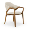 Ocasio - Mid-Century Modern Cream Vegan Leather + Walnut Dining Chair / VGCS-ACH-17090-CRM