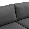 Skaros - Outdoor Grey Olefin Fabric + Eucalyptus Sectional Sofa + Coffee Table Set / VGEF-BOSTON-SEC