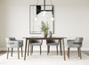 Castillo + Jordan - Modern Grey Fabric + Walnut 5-Piece Dining Set / VGMA-MIT-5303-5PC-SET