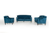 Carly Transitional Blue Velour Loveseat / VGMB-1702-BLU-LOVE