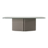 Raphael - Modern Glass + Silver Dining Table / VGVC-T2579