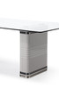 T2397 - Sample Glass + White + Gold Dining Table / VGVC-T2397-WHT