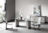 T2397 - Sample Glass + White + Gold Dining Table / VGVC-T2397-WHT