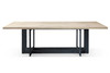 T8963 - Sample - Natural Oak + Black Metal Dining Table / VGVC-T8963