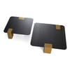 Harold - Modern Black + Brushed Gold Oak Square Nesting Coffee Table Set / VGHB-467E-SET