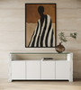 Ashley - Modern Glass + White Fiberglass Buffet / VGVC-G2588