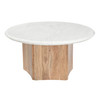 Dillinger - Modern White Marble + Mango Wood Coffee Table / VGBR-ART-82404