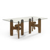 Velshi - Modern Glass + Walnut Rectangular Dining Table / VGMA-MIT-5495