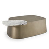 Yano - Modern White Marble + Antique Brass Coffee Table / VGFA-CT2119L