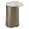 Yano - Modern White Marble + Antique Brass End Table / VGFA-CT2119S