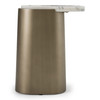 Yano - Modern White Marble + Antique Brass End Table / VGFA-CT2119S
