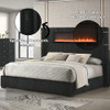 Garner Queen Bed w/Fireplace, LED, Reading Light, Speaker, Bluetooth & USB / BD06022Q